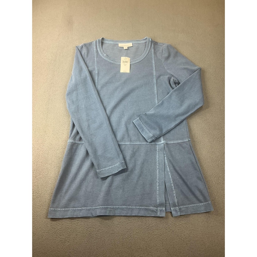 J. Jill T-Shirt Womens XS Blue Tunic Long Sleeve Organic Cotton Relaxed Casual